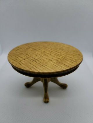 Dollhouse Miniature Vintage Reminiscence Ball Claw Foot Round Dining Table