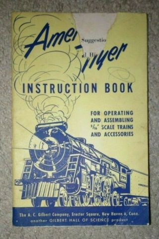 1952 American Flyer Instructions For Operating And Assembling 3/16 " Trains