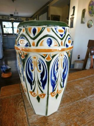 Antique Keller Guerin Faience Art Pottery Vase St.  Clement Lunville France