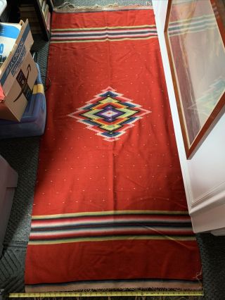 Antique Vintage Mexican Saltillo Wool Blanket Rug Cedar Chest Find2