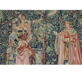 The Vintage Belgian Mille Fleur Woven Tapestry “Wall Hanging. 2