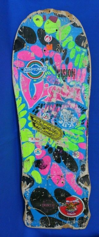 1980s Vintage Vision Old Ghosts Hippie Stick Skateboard Deck