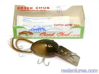 Vintage Creek Chub " Spinweight Ding Bat " Plastic Lure And Paper Insert