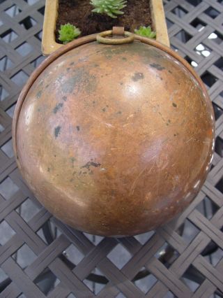 Antique Heavy Copper Mixing Bowl With Brass Ring Made In France Great Patina