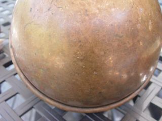 Antique HEAVY Copper Mixing Bowl With Brass Ring Made In France GREAT PATINA 3
