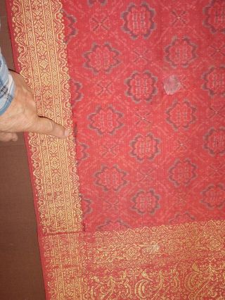 WONDERFUL ANTIQUE IKAT silk SUMATRA PALEMBANG KAIN LIMAR w.  GOLDBROCADE HG 3