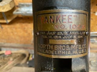 Antique Yankee 1005 Bench Mount Drill Signed North Bros.  Philadelphia - As Found 3