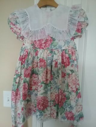 Vintage Ruth Of Carolina Dress Size 6x Pink Blue Floral Pastel Spring