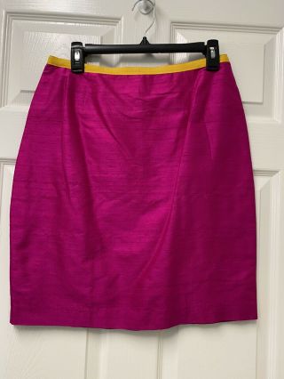 Vintage Henri Bendel 100 Hand Loomed Silk Skirt Pink Size 12