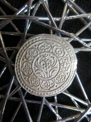 WOW - 1 - TIBET Ga - Den TANGKA SACRED SILVER Coin FROM THE ROOF OF WORLD Buddhist 2
