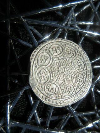 WOW - 1 - TIBET Ga - Den TANGKA SACRED SILVER Coin FROM THE ROOF OF WORLD Buddhist 3