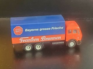 Herpa Mercedes Benz Tarpaulin Flatbed Truck " Franken Brunnen " - 1:87 Ho Scale