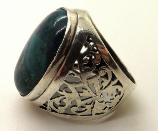 GORGEOUS VINTAGE STERLING SILVER EILAT STONE ISRAEL RING SIZE 10 1/4 3