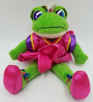 Vintage 1998 Lisa Frank Frog Princess Beanie Soft Plush 8 " Stuffins Inc.