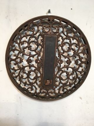 Rare Antique Ornate Cast Iron Thermometer Grate Case Powers Regulator Co Chicago