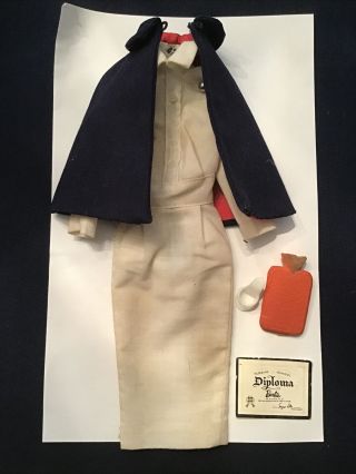 Vintage Barbie Doll Clothes “registered Nurse” 991 1960’s Mattel