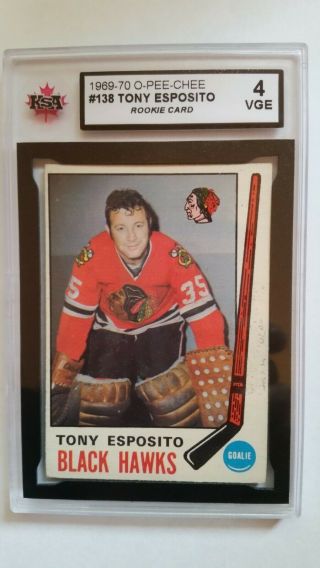1969 - 70 O - Pee - Chee Tony Esposito 138 Rookie Card Ksa 4