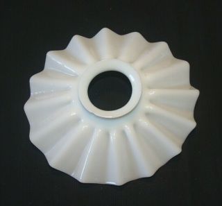 Antique 6 1/4” White Milk Glass Ruffled Shade For Gas / Oil / Kerosene Lamp