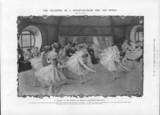 1907 Antique Print - London Covent Garden Theatre Corps De Ballet Dancers (241)