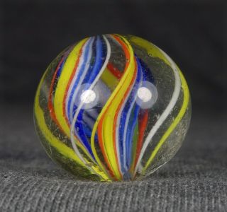 29/32 " Antique German Handmade Colorful Divided Core Swirl Marble