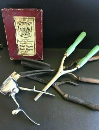 Hair Stylist Tools Antique Vintage Clippers Curling Irons Crimper Usa Germany