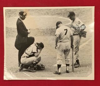 Vintage 1958 Mickey Mantle Ny Yankees Type 1 Press Photo Old Antique Baseball