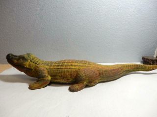 Antique Or Vintage Cast Iron Alligator 30 Inches Long Great Patina - 35 Pounds