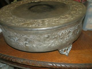 Large Silver Plate Cake Pedestal Stand,  For Cakes Or Fountains,  22 In.  Across
