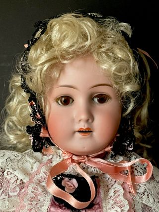 Antique 24” Goebel (?) German Doll Bisque Head Composition Body Marked B3