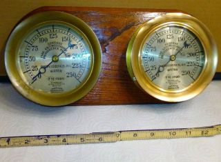 Antique Brass Water Gauge General Fire Extinguisher Co.  Providence Ri 1903 Ship
