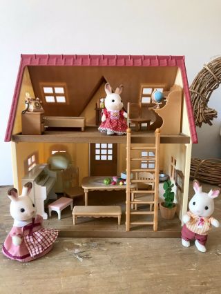 ❤️gorgeous Sylvanian Families Bundle House Rabbit Family Furniture & More ❤️