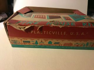 Vintage 1950s Plasticville U.  S.  A.  Fire Department House Model Kit Model Railroad 2