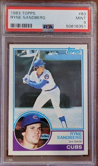 1983 Topps 83 Ryne Sandberg Rookie Card Psa 9 Chicago Cubs