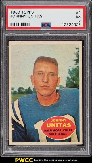 1960 Topps Football Johnny Unitas 1 Psa 5 Ex