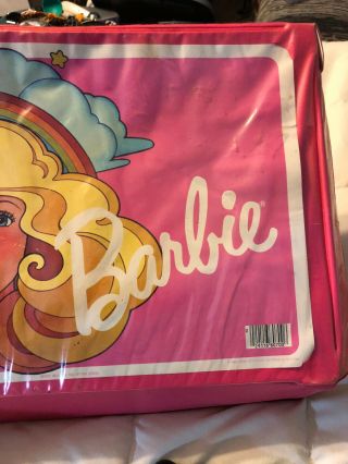 VINTAGE 1983 TARA TOY CORP PINK FASHION DOLL BARBIE CARRYING CASE TOTE TRUNK 2