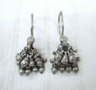 Vintage Antique Tribal Old Silver Earrings Traditional Jewelry Indian Ethnic