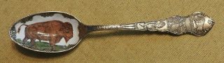 Sterling Souvenir Spoon With Enameled Bowl