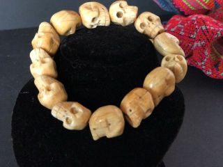 Old Tibetan Carved Yak Skull Bracelet …beautiful Unisex Accent Piece