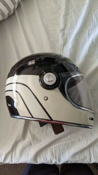 Torc T1 Retro Motorcycle Helmet - Dreamliner Gloss Black / Tan - Large