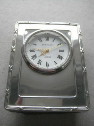 Kitney & Co Small Silver Desk Clock,  London 1998,  51big21