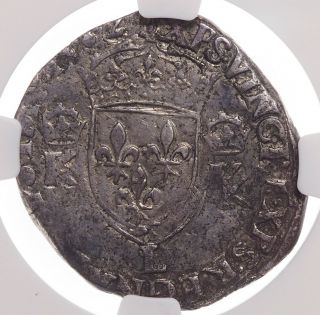 France.  Charles Ix,  Silver Teston,  1562 - L,  Ngc Vf30