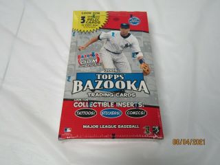 2005 Topps Bazooka Mlb Baseball Hobby Box Of Packs,  3 Relic Cards