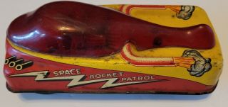 Antique Courtland Space Rocket Patrol Car Friction Tin Toy.  Could use cleaned 3