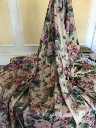 Exquisite 1930s Pure Silk Single Bed Cover / Fabric.  Exc Cond.