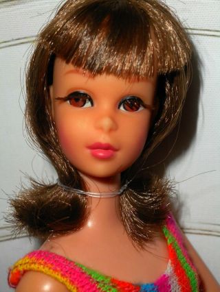 Vintage Barbie Brunette Twist N Turn Francie Doll 1170 In Swimsuit