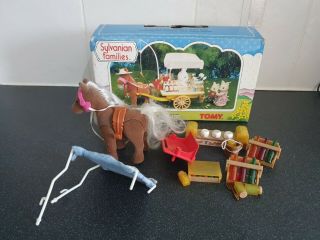 Sylvanian Families 1991 Nutmeg Pony And Ice Cream Cart Boxed Spares And Repairs