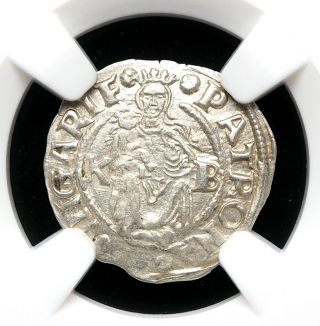 Hungary.  Ferdinand I Silver Denar,  1552 - Kb,  Ngc Ms63,  State