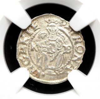 Hungary.  Ferdinand I Silver Denar,  1549 - Kb,  Ngc Ms63,  State