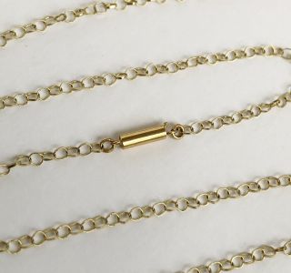 Ladies Antique Victorian 9ct Gold Barrel Clasp / Belcher Necklace Chain / 1.  9 G