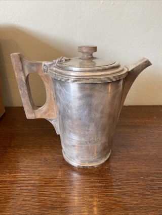 Antique Art Deco Silver Plated Walker & Hall Coffee Pot / Hot Water Pot